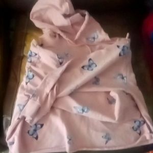 No boundaries 3XL crop top sweatshirt pink w/ butterflies on it